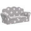 vidaXL Canap&eacute;-lit enfant 2 places gris clair &eacute;toiles peluche douce