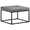 vidaXL Pouf Gris 62x62x47 cm Cuir v&eacute;ritable
