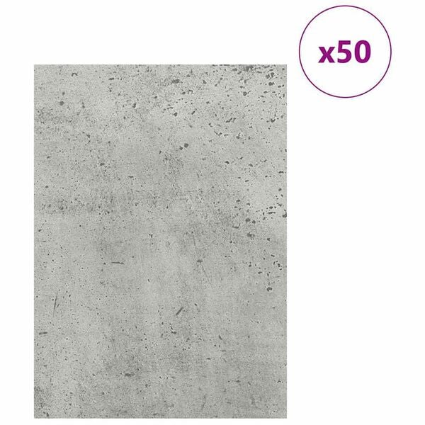 vidaXL Panneaux d&eacute;coratifs 50 pcs Gris b&eacute;ton 30 x 42 x 0,27 cm