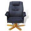 vidaXL Fauteuil avec repose-pied Noir Similicuir