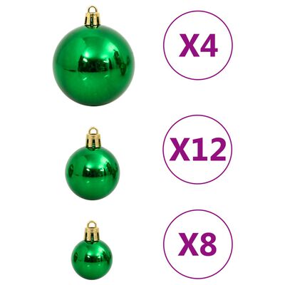 vidaXL Ensemble de boules de Noël 112 pcs rouge vert doré polystyrène