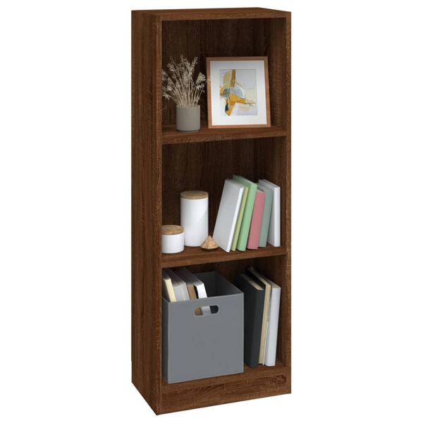 vidaXL Biblioth&egrave;que 3 niveaux Ch&ecirc;ne marron 40x24x109cm Bois ing&eacute;nierie