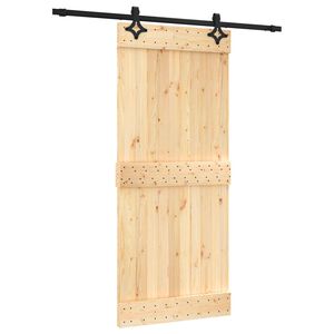 vidaXL Porte coulissante 90 x 210 cm Bois de pin massif (non trait&eacute;)
