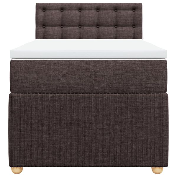 vidaXL Sommier &agrave; lattes de lit avec matelas Marron fonc&eacute; 90x200 cm