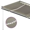 vidaXL Auvent manuel r&eacute;tractable avec LED 450x300 cm Cr&egrave;me