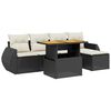 vidaXL Salon de jardin 6 pcs avec coussins noir r&eacute;sine tress&eacute;e