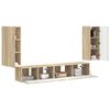 vidaXL Ensemble meuble TV 4 pcs Ch&ecirc;ne Sonoma Bois d'ing&eacute;nierie
