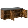 vidaXL Banc d'entr&eacute;e avec coussin Uni Ch&ecirc;ne fum&eacute; 100 x 38 x 46 cm