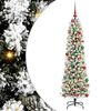 vidaXL Sapin de No&euml;l artificiel Blanc 180 cm PVC, m&eacute;tal et plastique