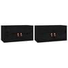 vidaXL Armoires murales 2 pcs Noir 60x30x30 cm Bois de pin massif