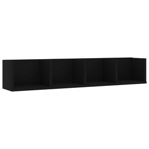 vidaXL &Eacute;tag&egrave;re murale &agrave; CD Noir 100x18x18 cm Bois d'ing&eacute;nierie