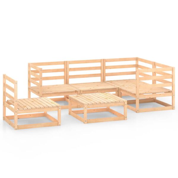 vidaXL Salon de jardin 6 pcs Bois de pin massif