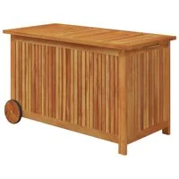 vidaXL Boîte de rangement de jardin avec roues 90x50x58 cm Bois acacia