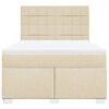 vidaXL Sommier &agrave; lattes de lit avec matelas Cr&egrave;me 140x190 cm Tissu