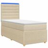 vidaXL Lit boxspring LED avec matelas Cr&egrave;me 90 x 190 cm Tissu