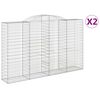 vidaXL Paniers à gabions arqués 2 pcs 300x50x180/200 cm fer galvanisé