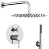 vidaXL Syst&egrave;me de Douche Encastr&eacute; (Rond) Argent&eacute; Acier Inoxydable 201