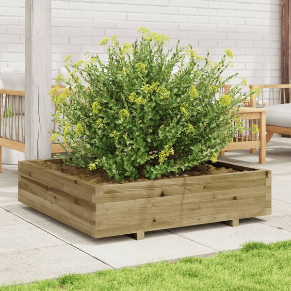 vidaXL Jardini&egrave;re 100x100x26,5 cm bois de pin impr&eacute;gn&eacute;