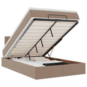 VidaXL Cadre de lit ottoman et matelas cappuccino 120x190cm similicuir