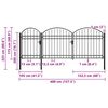 vidaXL Portail de jardin avec dessus arqué Acier 2,25 x 4 m Noir