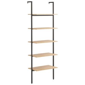 vidaXL &Eacute;tag&egrave;re inclin&eacute;e &agrave; 5 niveaux Marron clair et noir 64x35x185cm