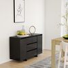 vidaXL Buffet avec 3 tiroirs Noir 120x41x75 cm Bois d'ing&eacute;nierie