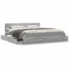 vidaXL Cadre de lit t&ecirc;te de lit sans matelas sonoma gris 200x200 cm