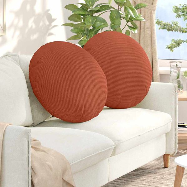 vidaXL Coussins de si&egrave;ge 2 pcs Rouge orange &Oslash; 80 cm