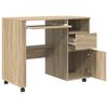vidaXL Bureau avec roues avec tiroir Ch&ecirc;ne Sonoma 91 x 50 x 77 cm