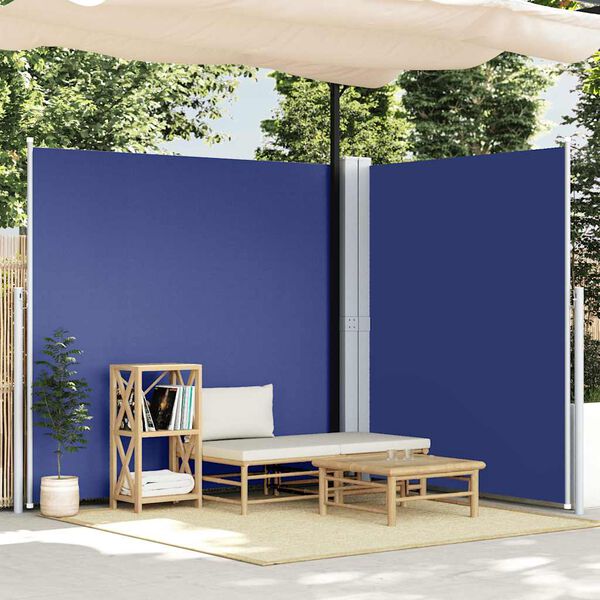 vidaXL Auvent lat&eacute;ral r&eacute;tractable Bleu 200x600 cm