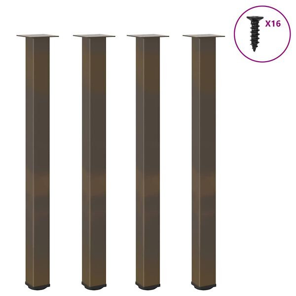 vidaXL Pieds de table de bar 4 pi&egrave;ces Acier naturel 110-112 cm Acier