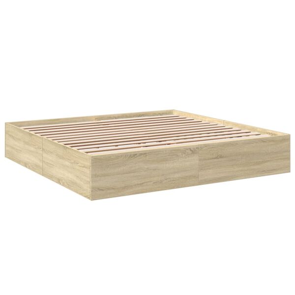 vidaXL Cadre de lit sans matelas ch&ecirc;ne sonoma 180x200 cm