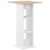 vidaXL Table de bar Blanc et ch&ecirc;ne Sonoma 60x60x110 cm