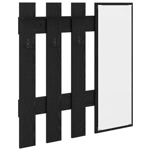vidaXL Porte-manteau mural Montage mural Ch&ecirc;ne noir 100 x 10 x 100 cm