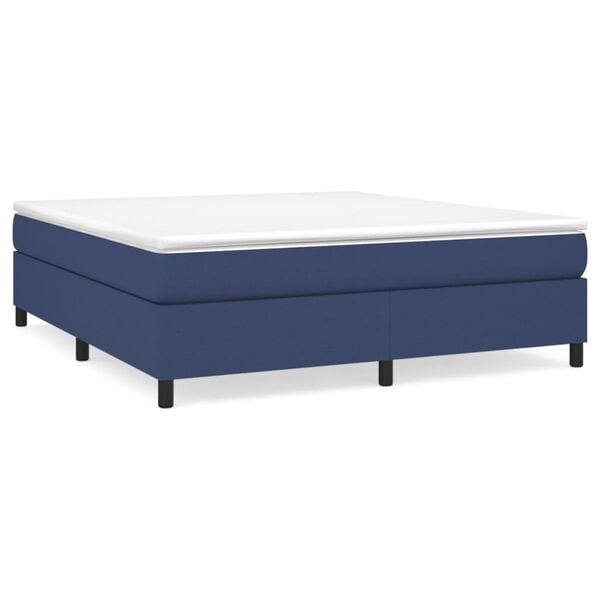 vidaXL Sommier &agrave; lattes de lit avec matelas Bleu 180x200 cm Tissu