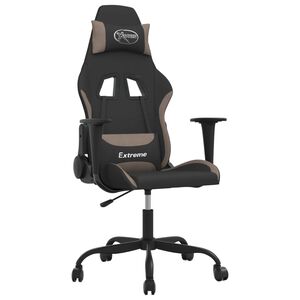 vidaXL Chaise de jeu Noir et taupe Tissu
