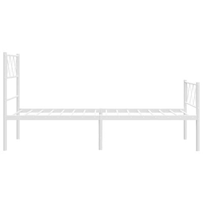 vidaXL Cadre de lit métal sans matelas avec pied de lit blanc 90x190cm