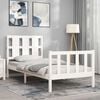 vidaXL Cadre de lit sans matelas blanc 90x190 cm bois de pin massif