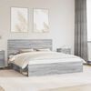 vidaXL Cadre de lit Gris Sonoma 200 x 200 cm Bois de pin massif