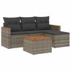 vidaXL Salon de jardin 5 pcs avec coussins gris r&eacute;sine tress&eacute;e