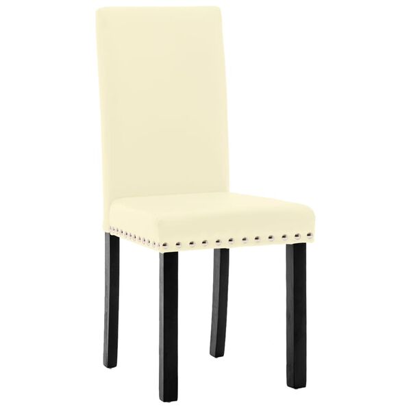 vidaXL Chaises &agrave; manger lot de 6 cr&egrave;me similicuir