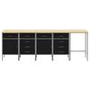 vidaXL Ensemble de placards de travail avec tiroir 5 pcs Noir et gris