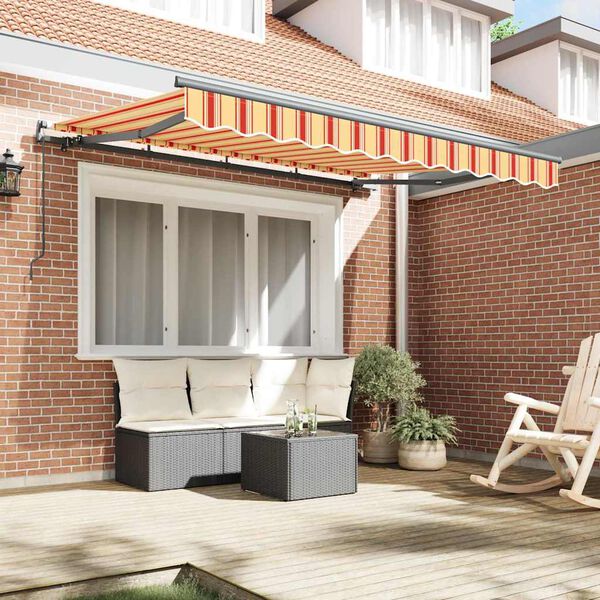 vidaXL Auvent R&eacute;tractable Jaune 350 x 200 cm tissu