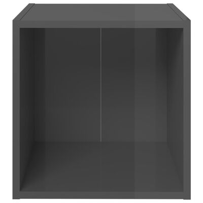 vidaXL Meuble TV gris brillant 37x35x37 cm bois d’ingénierie