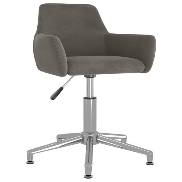 vidaXL Chaises pivotantes &agrave; manger lot de 4 Gris fonc&eacute; Velours