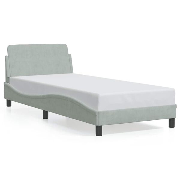 vidaXL Cadre de lit Dover gris clair 90x190 cm velours