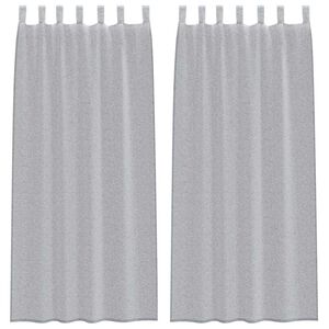 vidaXL Rideau en Voile 2 pcs Gris fonc&eacute; 225 x 140 cm Polyester