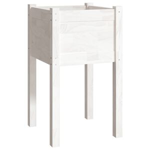 vidaXL Jardini&egrave;re d'ext&eacute;rieur Blanc 40x40x70 cm Bois de pin massif