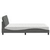 vidaXL Lit avec matelas gris fonc&eacute; 140x200 cm tissu
