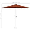 vidaXL Parasol de jardin et mât en aluminium 270x246 cm Terre cuite
